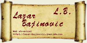 Lazar Bajinović vizit kartica